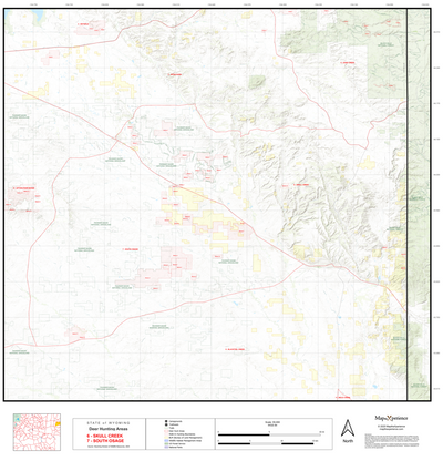 2025 Wyoming Deer Hunt Map – Deer Area 6 (Skull Creek) Preview 1
