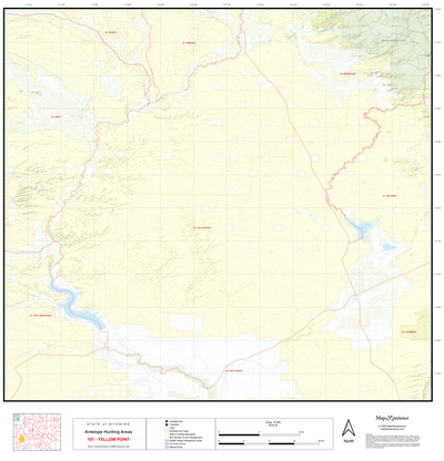 2025 Wyoming Hunt Map – Antelope Area 101 (Yellow Point) Preview 1