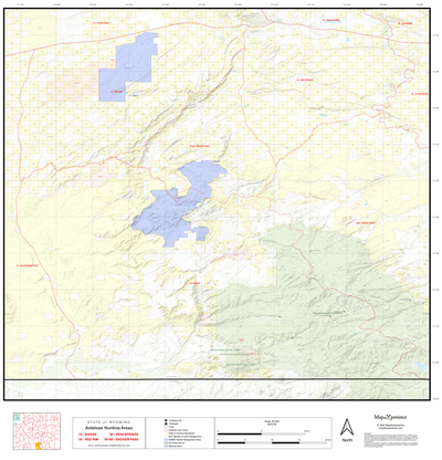 2025 Wyoming Hunt Map – Antelope Area 108 (Bridger Pass) Preview 1