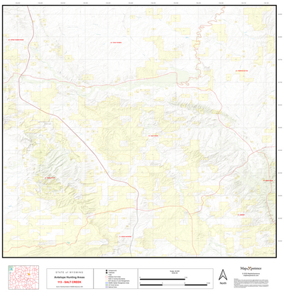 2025 Wyoming Hunt Map – Antelope Area 113 (Salt Creek) Preview 1