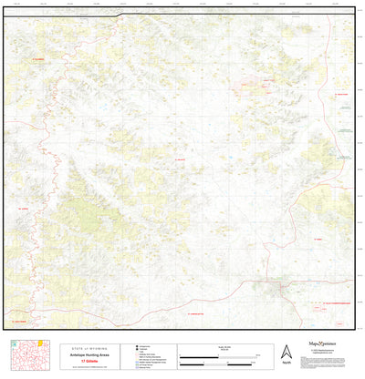 2025 Wyoming Hunt Map – Antelope Area 17 (Gillette) Preview 1