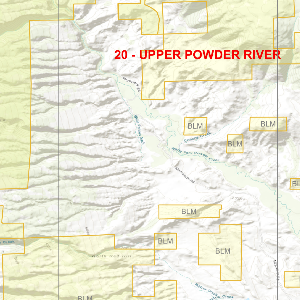 Powder River Map 2025 Wyoming Hunt Map – Antelope Area 20 (Upper Powder River) by Map ...