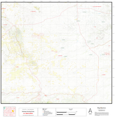 2025 Wyoming Hunt Map – Antelope Area 26 (Bear Creek) Preview 1