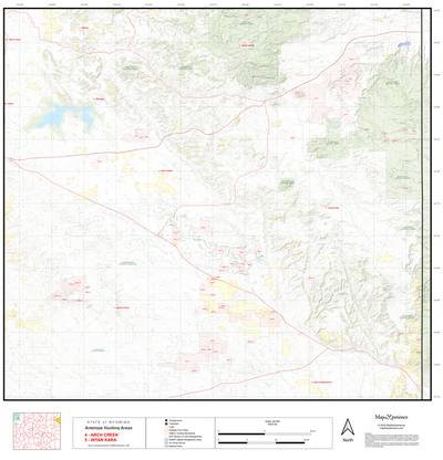 2025 Wyoming Hunt Map – Antelope Area 4 (Arch Creek) Preview 1