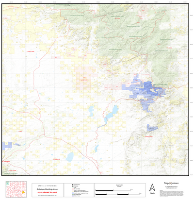 2025 Wyoming Hunt Map – Antelope Area 42 (Laramie Plains) Preview 1