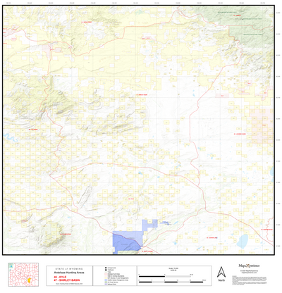 2025 Wyoming Hunt Map – Antelope Area 47 (Shirley Basin) Preview 1