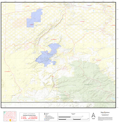 2025 Wyoming Hunt Map – Antelope Area 55 (Red Rim) Preview 1