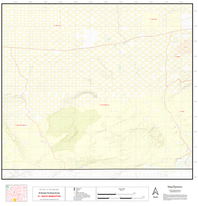 2025 Wyoming Hunt Map – Antelope Area 57 (South Wamsutter) Preview 1