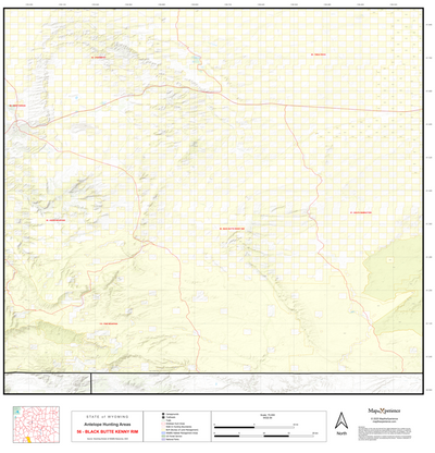2025 Wyoming Hunt Map – Antelope Area 58 (Black Butte – Kenny Rim) Preview 1