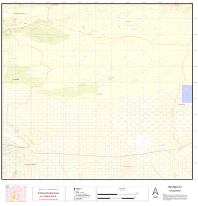 2025 Wyoming Hunt Map – Antelope Area 60 (Table Rock) Preview 1