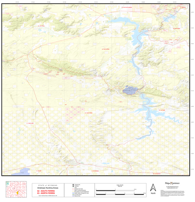 2025 Wyoming Hunt Map – Antelope Area 62 (South Ferris) Preview 1