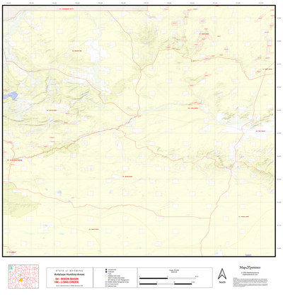 2025 Wyoming Hunt Map – Antelope Area 64 (Bison Basin) Preview 1