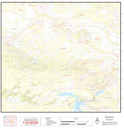 2025 Wyoming Hunt Map – Antelope Area 69 (South Rattlesnake) Preview 1