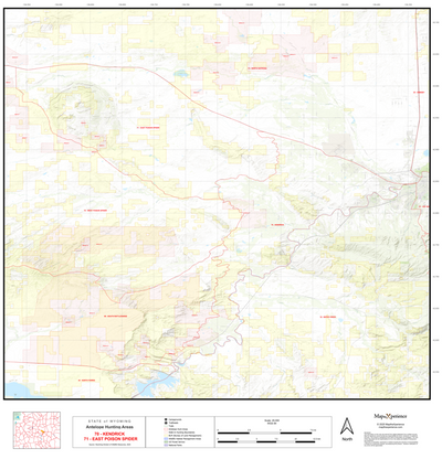 2025 Wyoming Hunt Map – Antelope Area 71 (East Poison Spider) Preview 1