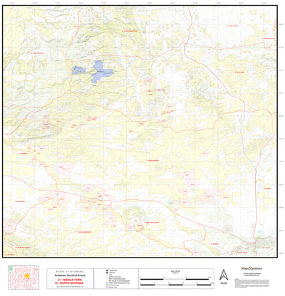 2025 Wyoming Hunt Map – Antelope Area 73 (North Natrona) Preview 1
