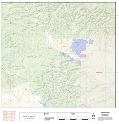 2025 Wyoming Hunt Map – Antelope Area 84 (Wind River) Preview 1