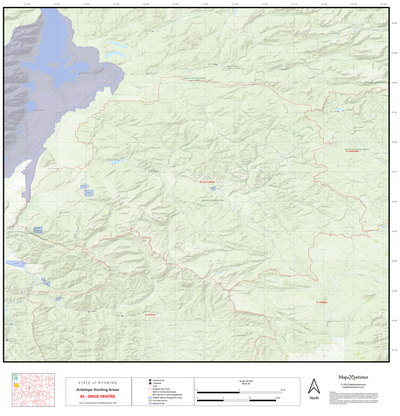 2025 Wyoming Hunt Map – Antelope Area 85 (Gros Ventre) Preview 1
