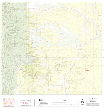 2025 Wyoming Hunt Map – Antelope Area 89 (Piney) Preview 1