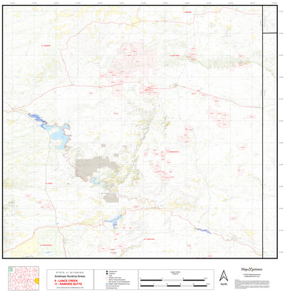 2025 Wyoming Hunt Map – Antelope Area 9 (Lance Creek) Preview 1