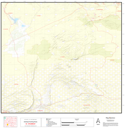 2025 Wyoming Hunt Map – Antelope Area 92 (Steamboat) Preview 1