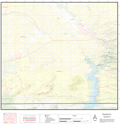 2025 Wyoming Hunt Map – Antelope Area 95 (Cedar Mountain) Preview 1