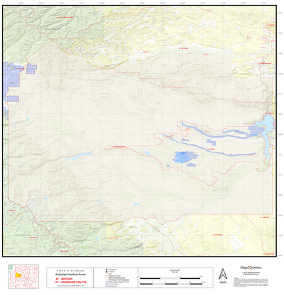 2025 Wyoming Hunt Map – Antelope Area 97 (Boysen) Preview 1