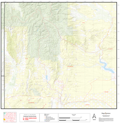 2025 Wyoming Hunt Map – Antelope Area 98 (Sage) Preview 1