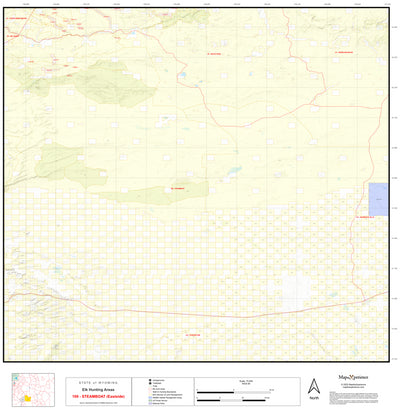 2025 Wyoming Hunt Map – Elk Area 100 (Steamboat East) Preview 1