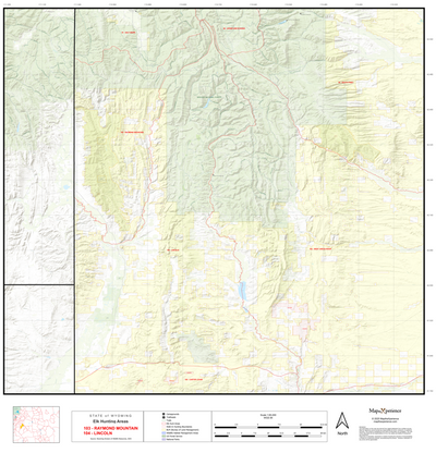 2025 Wyoming Hunt Map – Elk Area 103 (Raymond Mountain) Preview 1