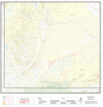 2025 Wyoming Hunt Map – Elk Area 105 (Carter Lease) Preview 1