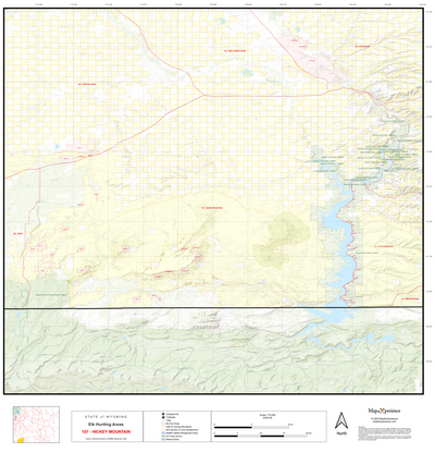 2025 Wyoming Hunt Map – Elk Area 107 (Hickey Mountain) Preview 1