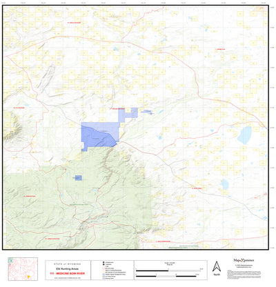 2025 Wyoming Hunt Map – Elk Area 11 (Medicine Bow River) Preview 1