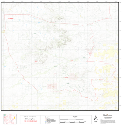 2025 Wyoming Hunt Map – Elk Area 113 (Rochelle Hills) Preview 1
