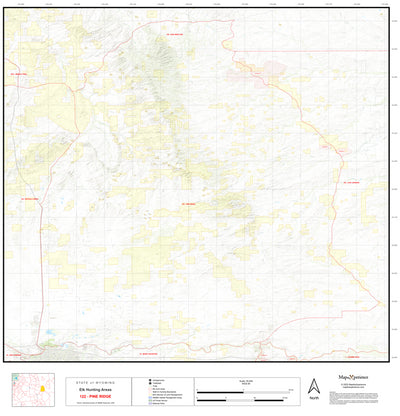 2025 Wyoming Hunt Map – Elk Area 122 (Pine Ridge) Preview 1