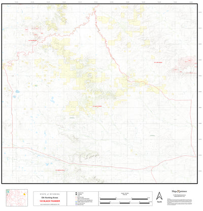 2025 Wyoming Hunt Map – Elk Area 123 (Black Thunder) Preview 1