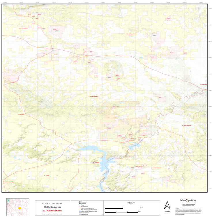 2025 Wyoming Hunt Map – Elk Area 23 by Map the Xperience | Avenza Maps