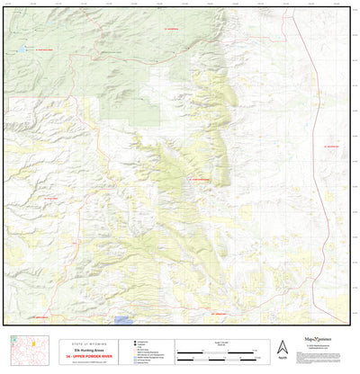 2025 Wyoming Hunt Map – Elk Area 34 Preview 1