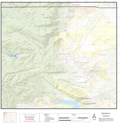 2025 Wyoming Hunt Map – Elk Area 54 Preview 1