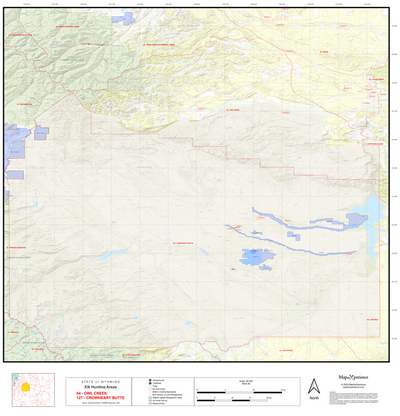 2025 Wyoming Hunt Map – Elk Area 64 Preview 1