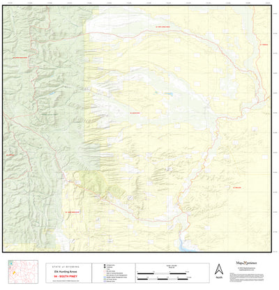 2025 Wyoming Hunt Map – Elk Area 94 (South Piney) Preview 1