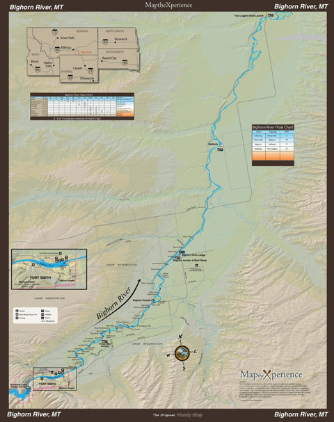 Map the Xperience Big Horn River Fishing Map - Montana bundle exclusive