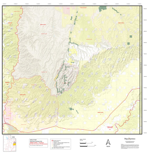 2025 Utah Hunt Map - Book Cliffs Unit (South) Preview 1