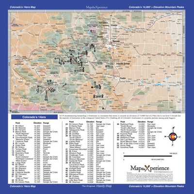 Map the Xperience Colorado 14ers Map - Hike Colorado - Climb Colorado - Drive Colorado digital map
