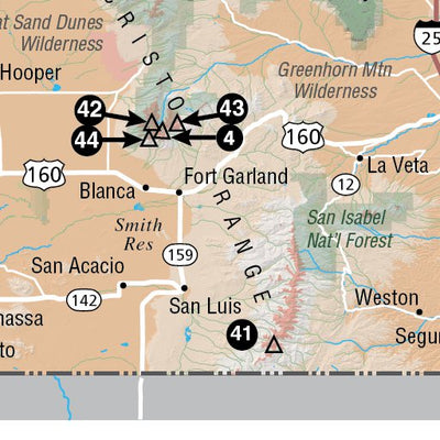 Map the Xperience Colorado 14ers Map - Hike Colorado - Climb Colorado - Drive Colorado digital map