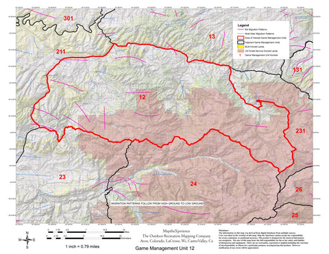 Map the Xperience Colorado GMU 12 - Hunt Colorado digital map