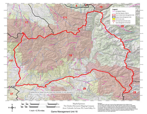 Map the Xperience Colorado GMU 18 - Hunt Colorado digital map