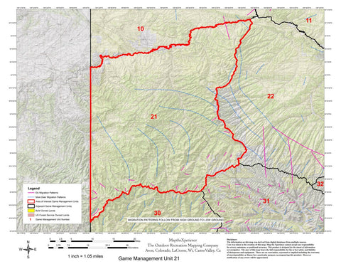 Map the Xperience Colorado GMU 21 - Hunt Colorado digital map