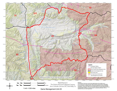 Map the Xperience Colorado GMU 23 - Hunt Colorado digital map