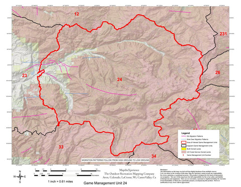 Map the Xperience Colorado GMU 24 - Hunt Colorado digital map