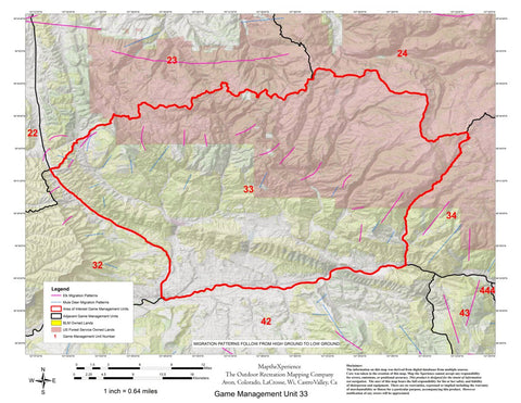 Map the Xperience Colorado GMU 33 - Hunt Colorado digital map